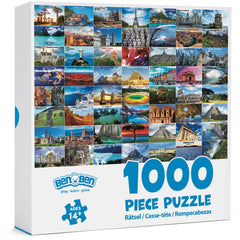 BenBen puzzle World landmarks poster reference aids quick setup during puzzle work