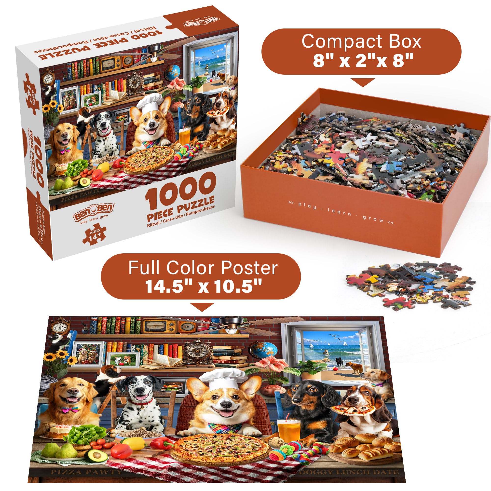 BenBen Dogs' Dinner Party high-definition printing delivers vibrant colors