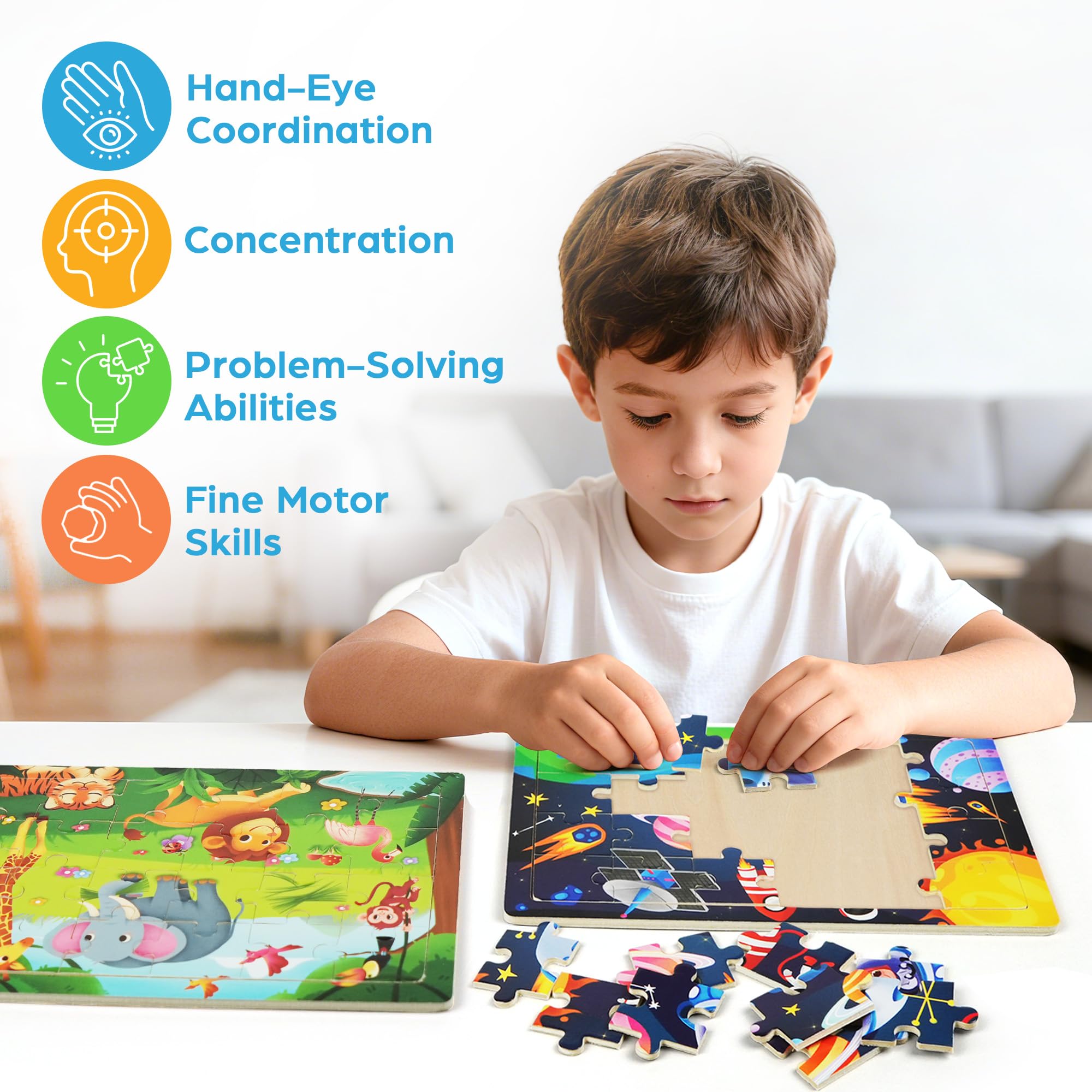 BenBen Removable Background puzzle backdrops adapt difficulty for younger or older kids.