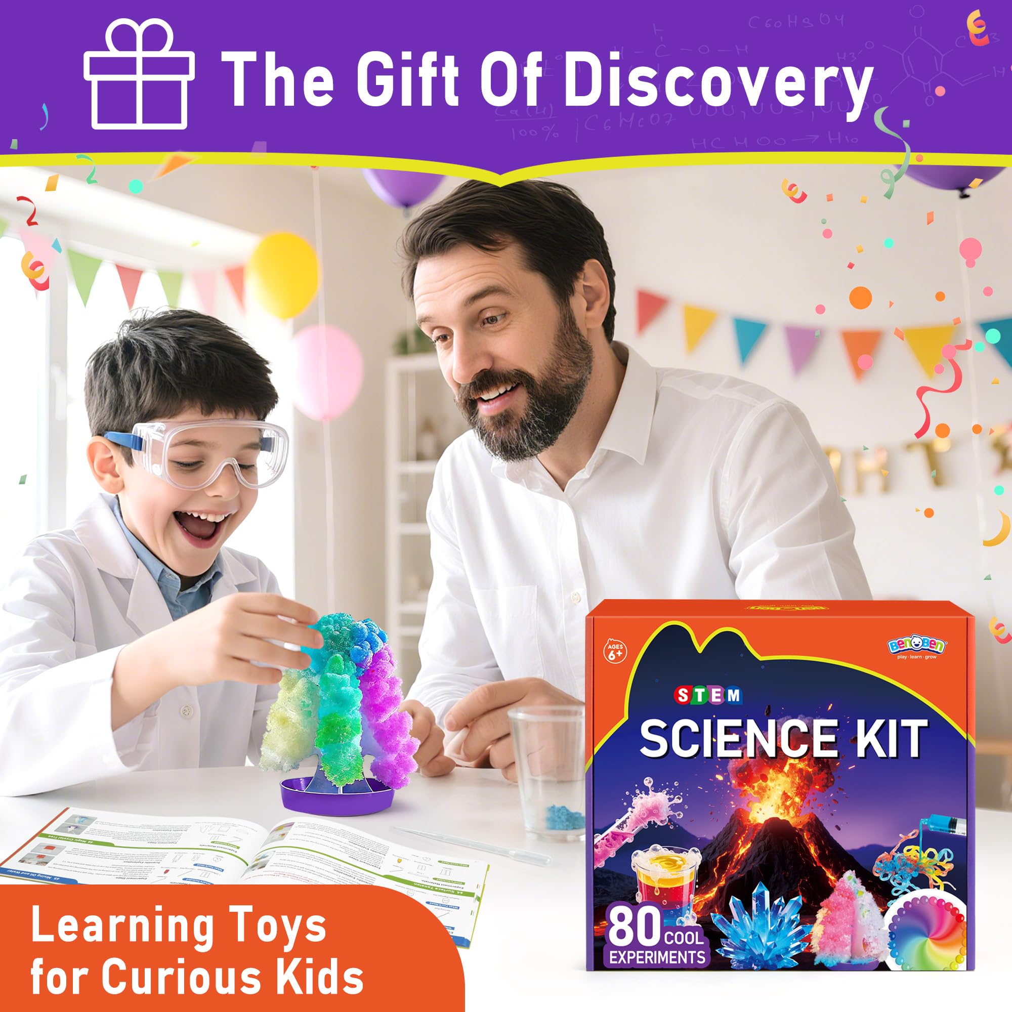 BenBen step-by-step manual guides kids through colorful experiments