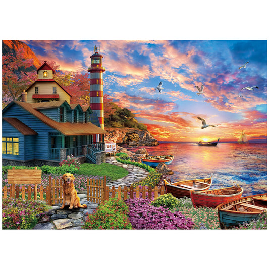 BenBen Sunset Lighthouse puzzle image for relaxing evenings and mindful focus.
