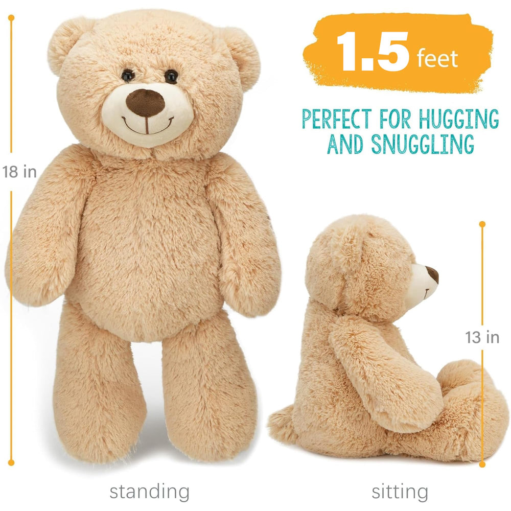 BenBen teddy bear 13inch seated height offers compact cuddle buddy.