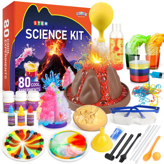 BenBen volcano science kit showing eruption demo for curious kids