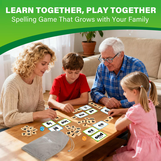 BenBen Wooden Letter Tiles for tactile spelling practice and hands-on learning.