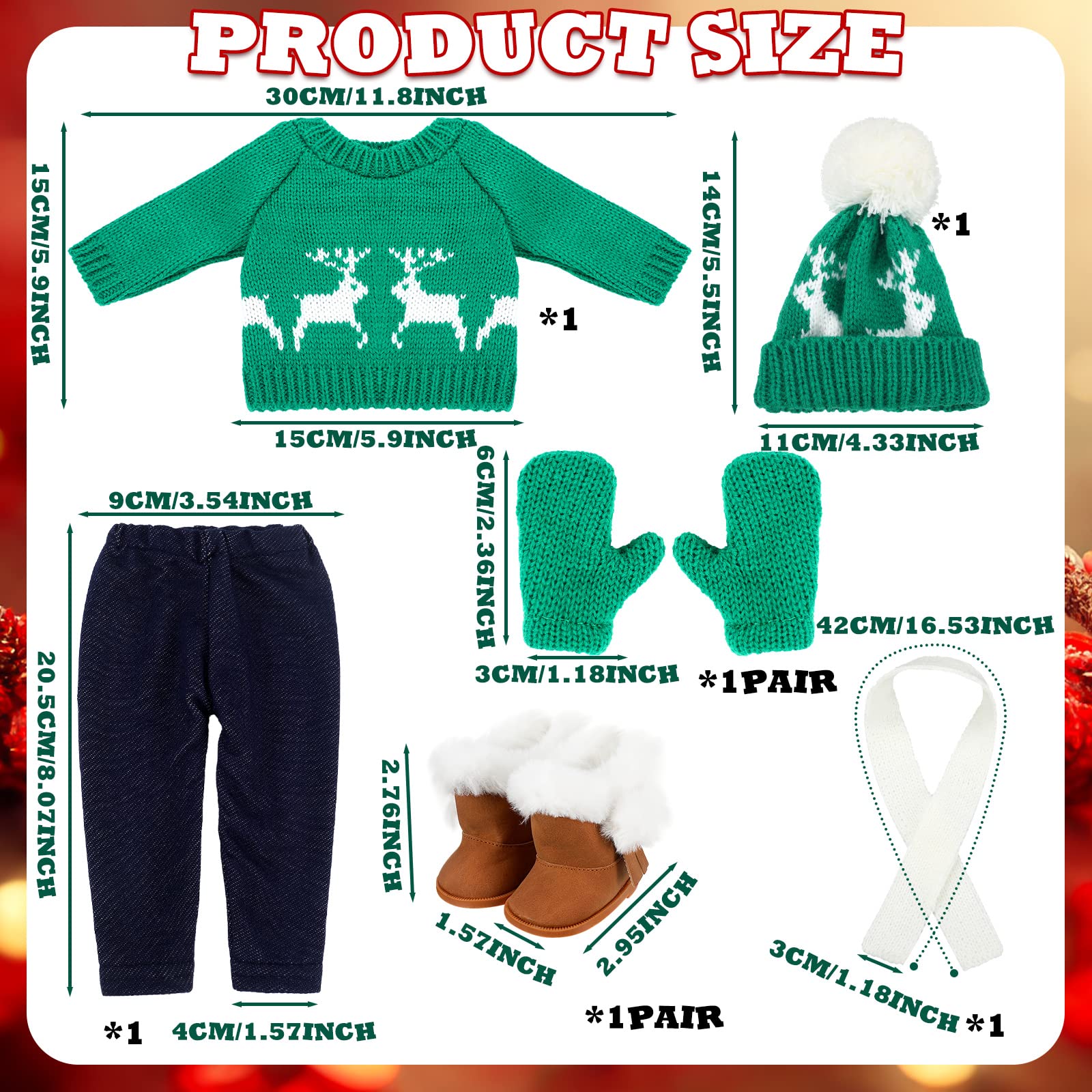Bencailor 18-inch doll pants provide easy, coordinated holiday styling.