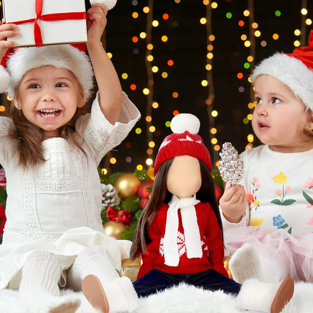 Bencailor Christmas red and white pattern enhances doll styling