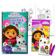 Gabby's Dollhouse mini pack showing coloring pages and utensils for creative play.