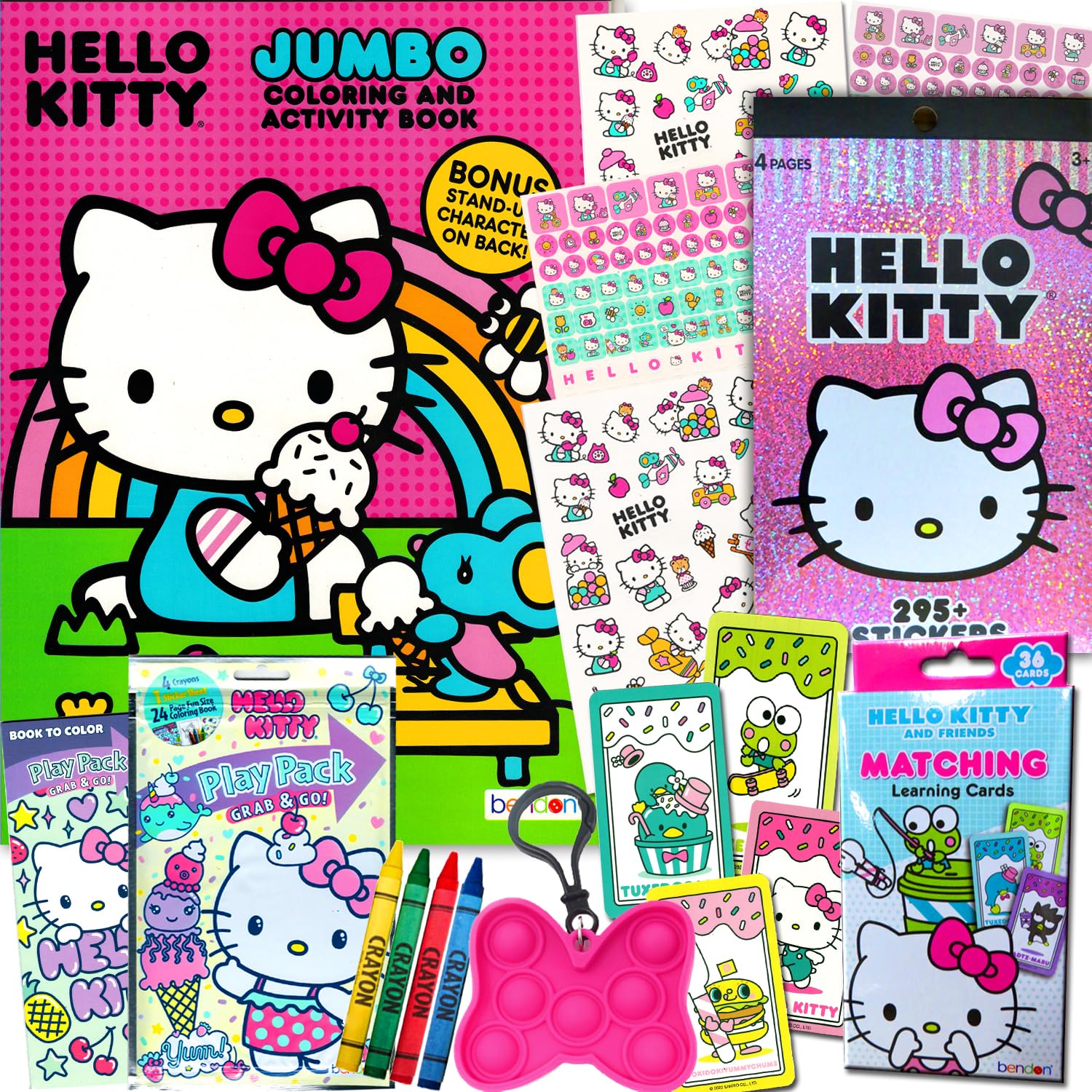 Bendon Hello Kitty bundle on a colorful playtime setup showing learning moments