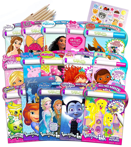 Bendon Imagine Ink set of six coloring books for mess-free coloring fun.