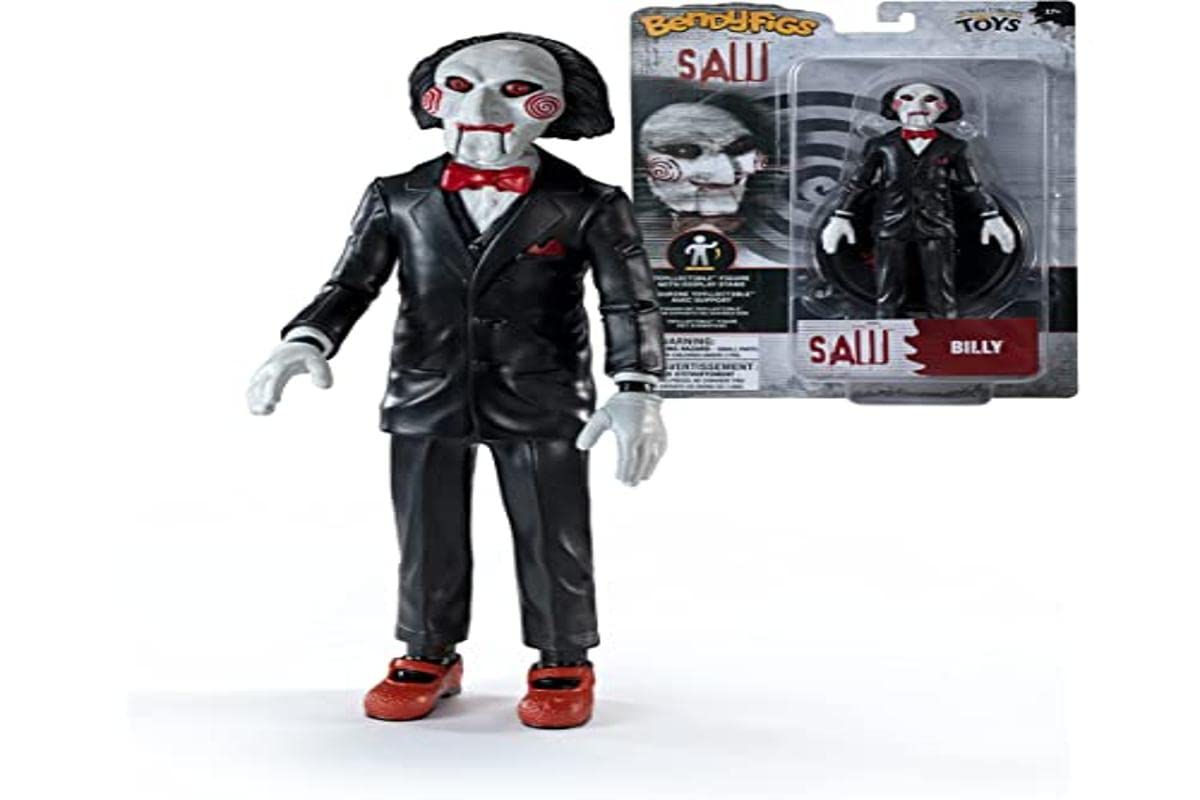 BendyFigs Saw Billy poseable figure ready for dynamic play and posing.