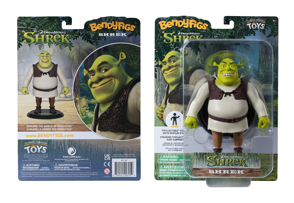 BendyFigs Shrek removable stand enables easy stand-up posing.