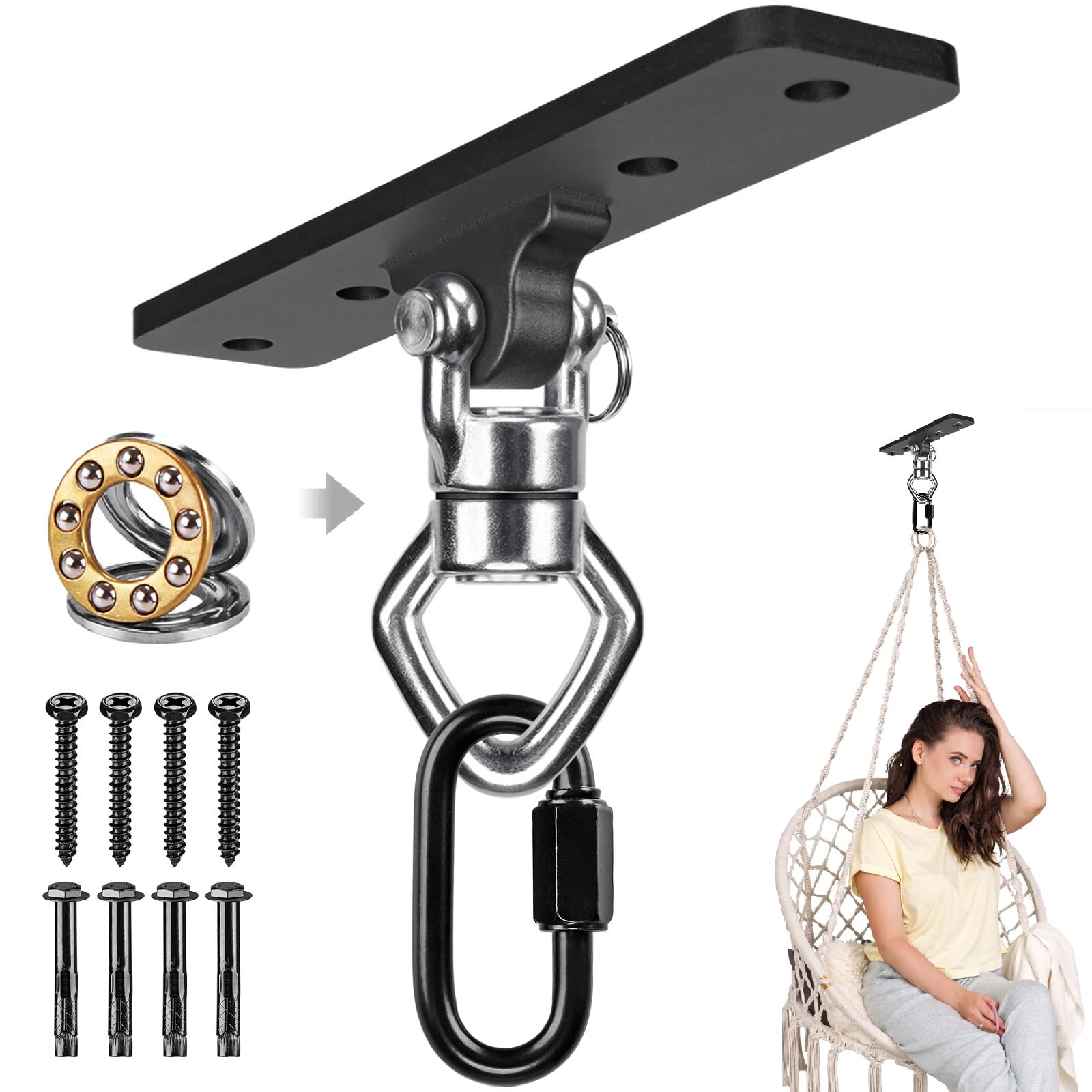 BeneLabel ceiling mount swing with 360° rotation for versatile training setups.