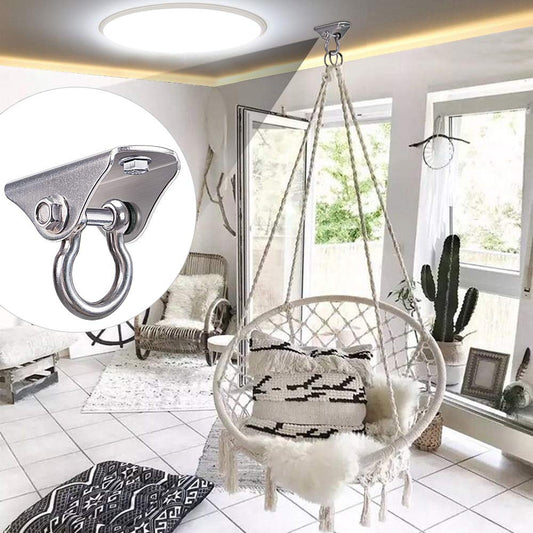 BeneLabel swing hanger with expansion bolts ready for concrete ceiling installation.