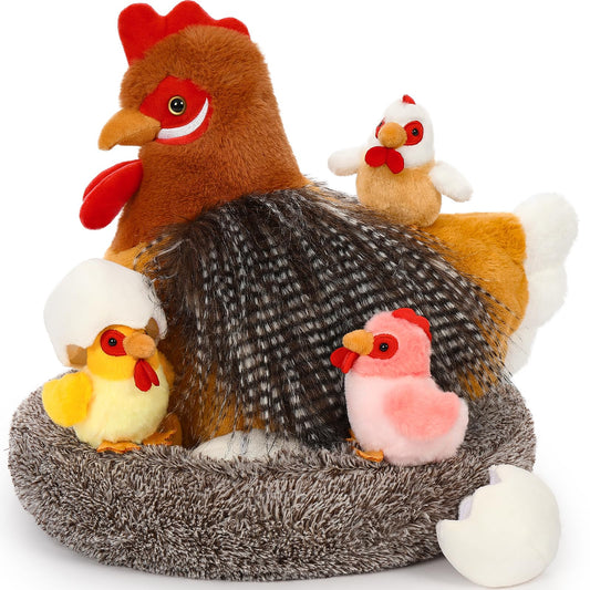 BENINY 8pcs chicken stuffed animal set for playful farm fun and decor