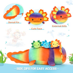 BENINY axolotl plush baby in tummy 3 removable for creative storytelling