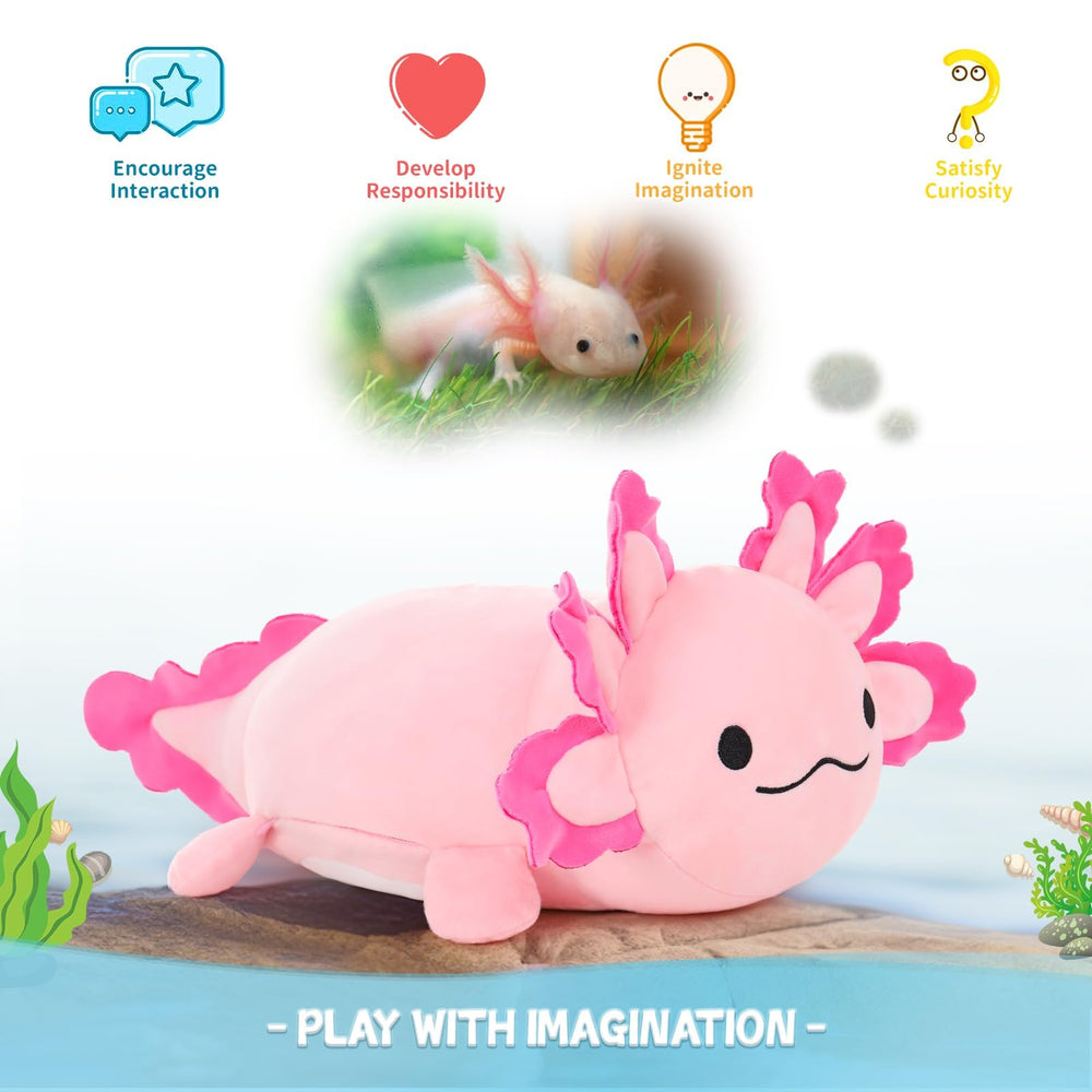 Kids enjoy nurturing play with the BENINY axolotl family.