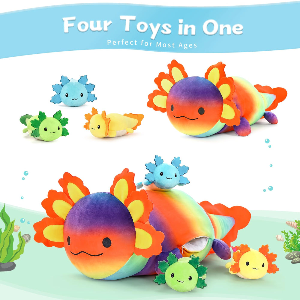 BENINY axolotl plush in kids' room decor, playful cuddly accent