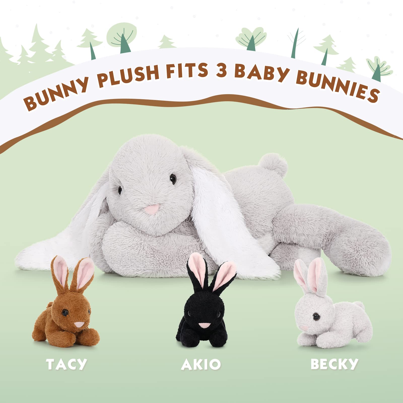 BENINY bunny family soft plush scene for family playtime