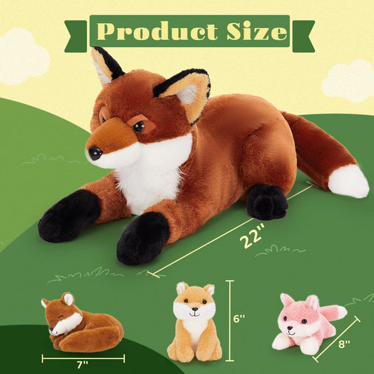 BENINY fox cubs plush inside mommy's tummy, easy to store and play