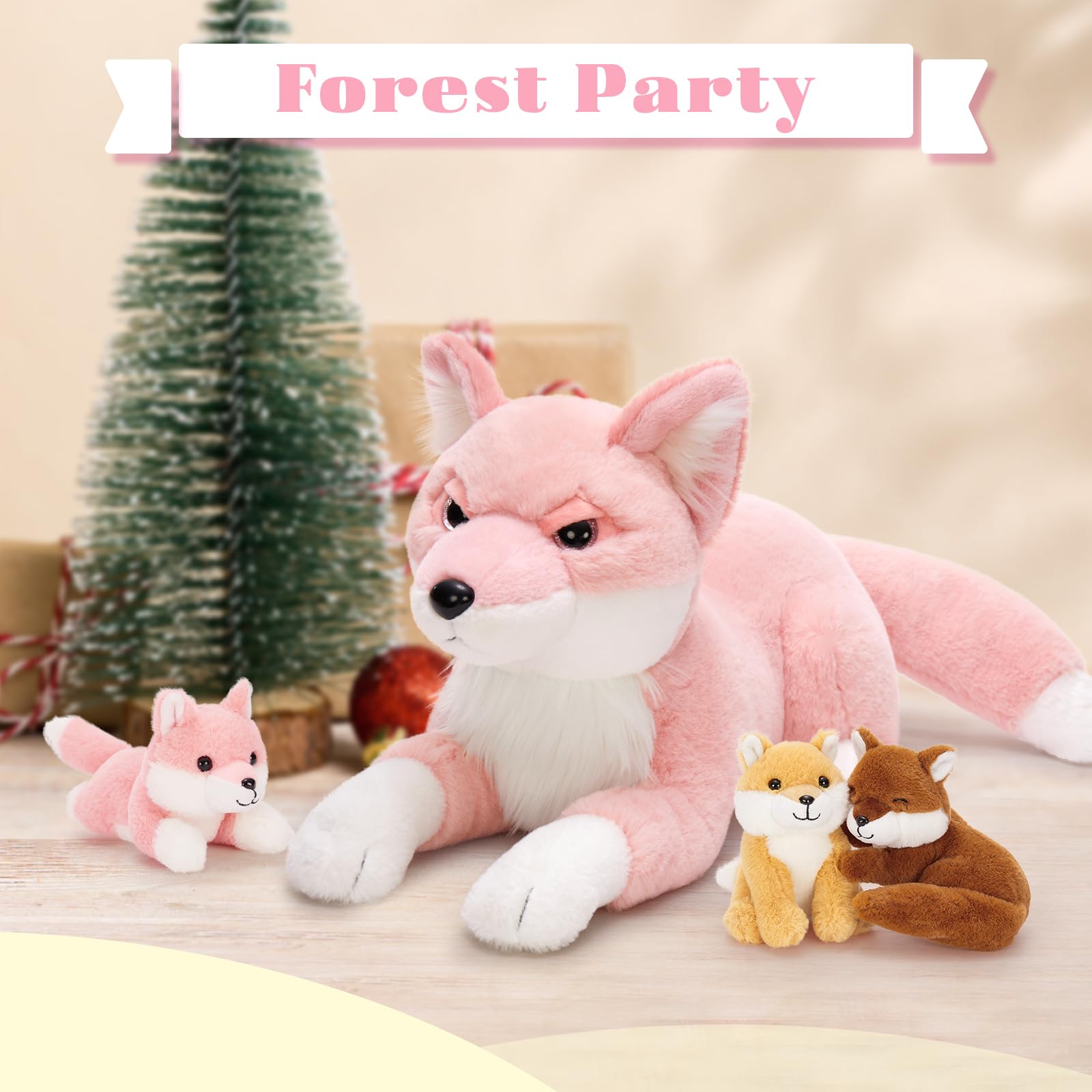 BENINY fox plush display on shelf adds whimsy to a child’s room