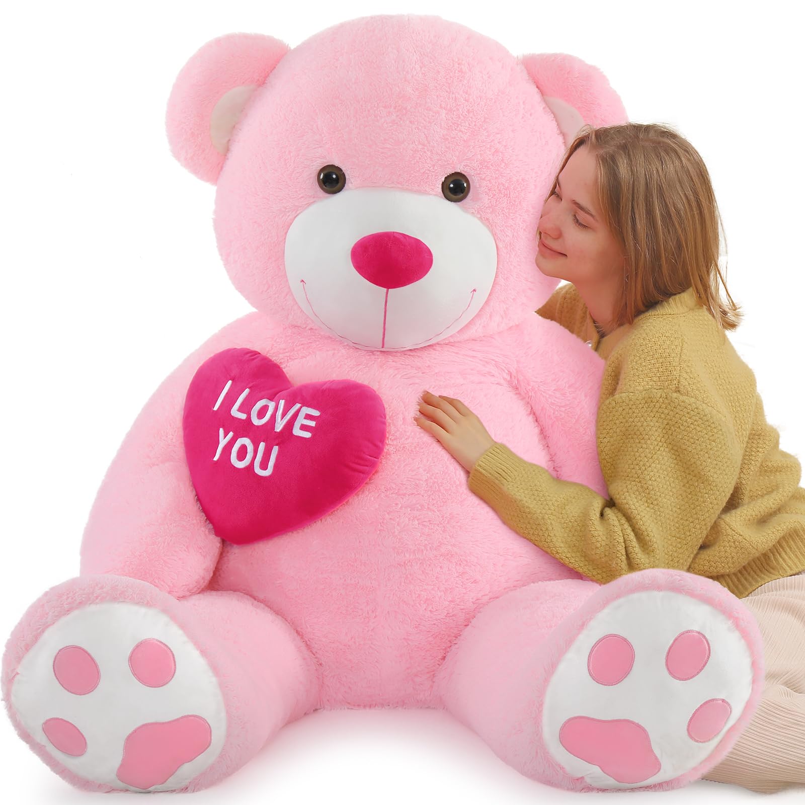 BENINY Giant Teddy Bear face close-up showing soft plush and friendly expression for hugs.