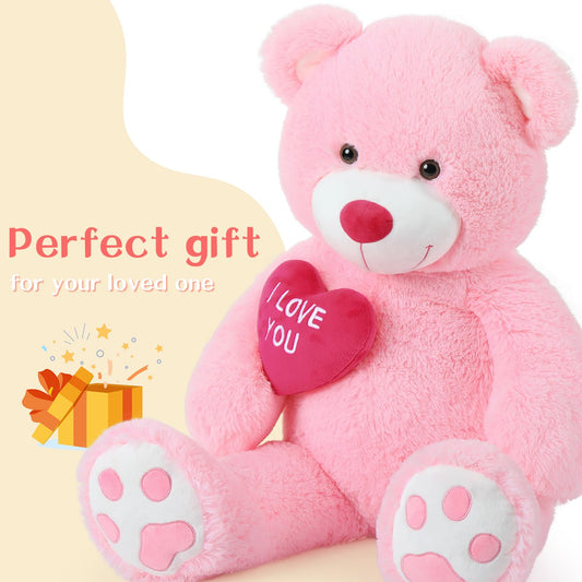 BENINY Giant Teddy Bear full body view shows its 52-inch size for big snuggles.