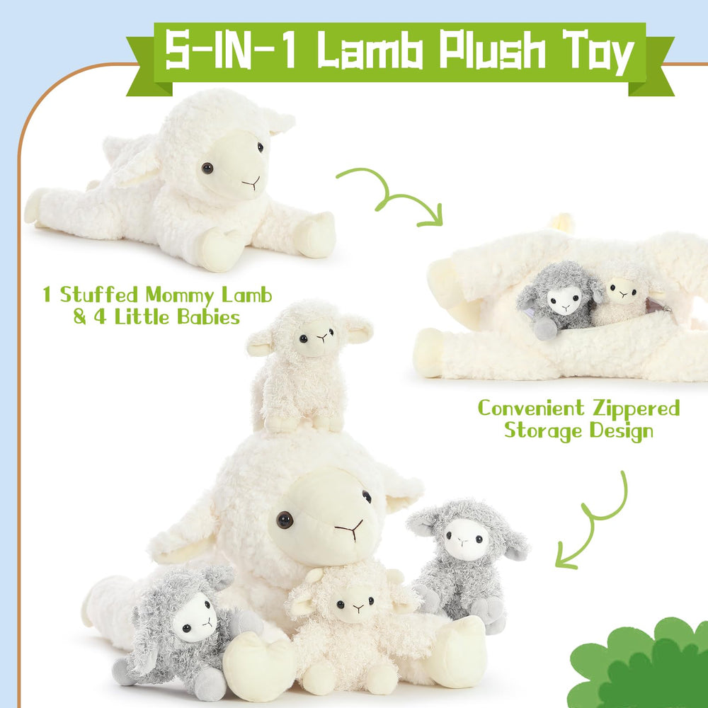 BENINY baby lamb close-up, plush fur for gentle hugs.