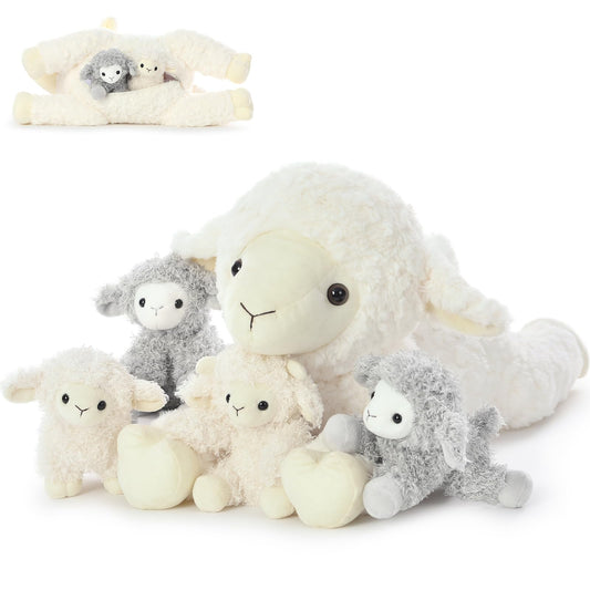 BENINY Mommy Lamb plush, 20-inch full view, ideal cuddle companion.