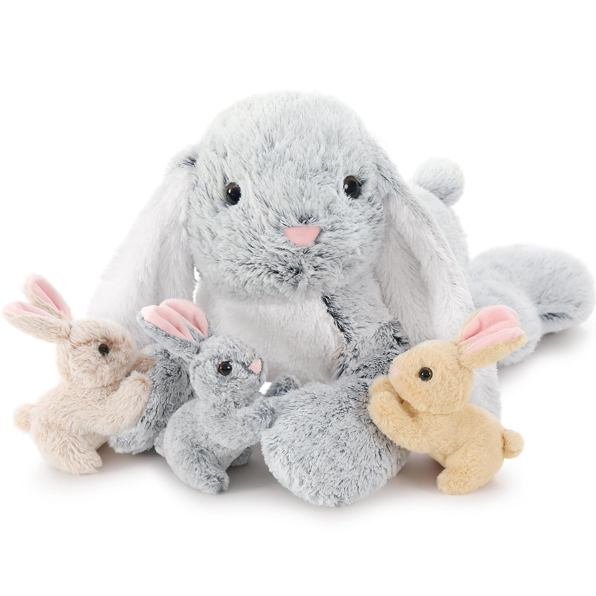 BENINY large bunny 24in front view shows cuddly plush for hugs and play.