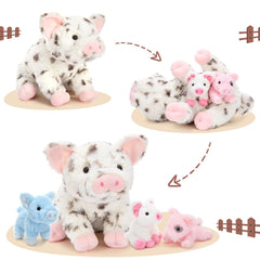 BENINY pig stuffed animal 16-inch four piglets in belly enables imaginative storytelling.