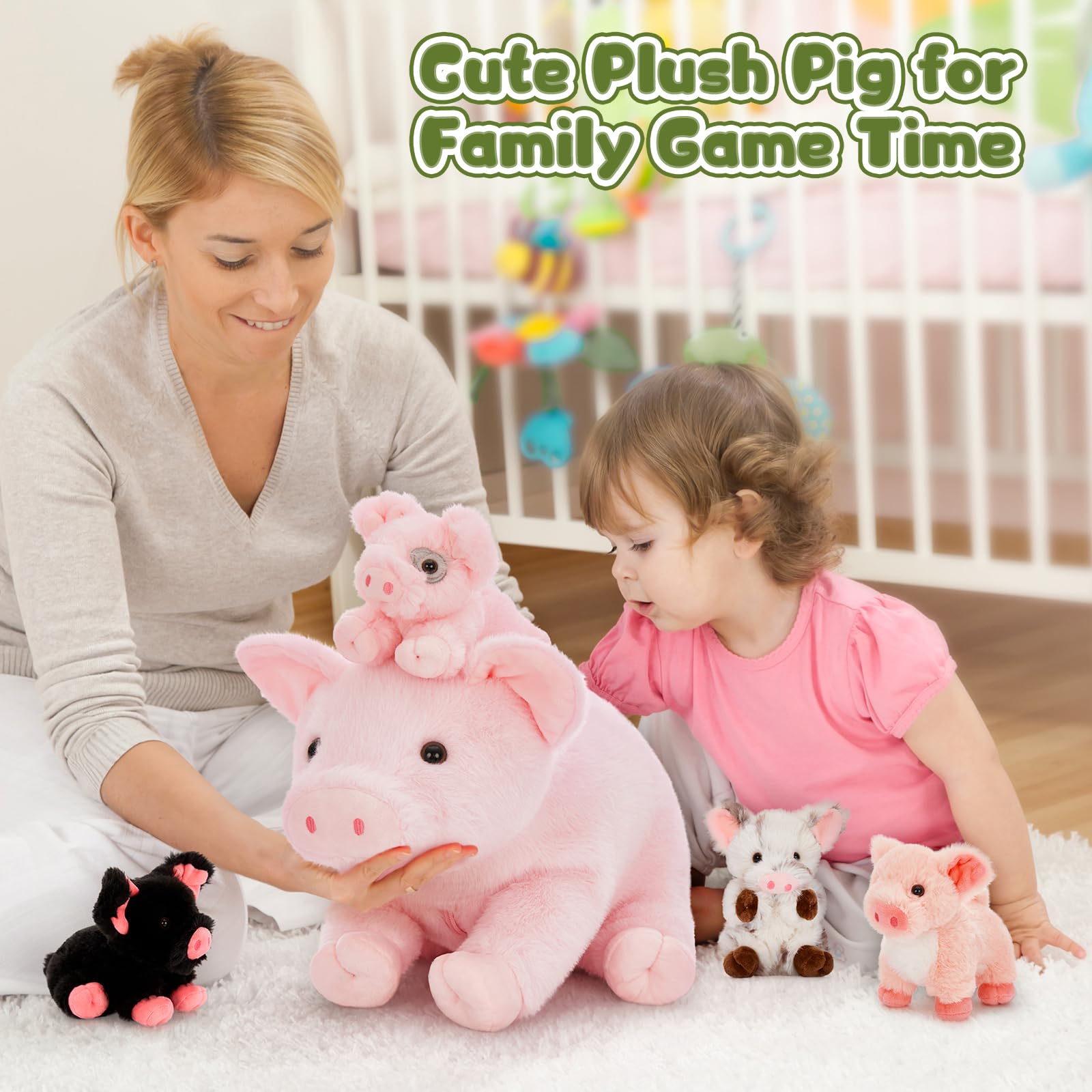BENINY pig stuffed animal travel friendly design, lightweight for trips and visits.