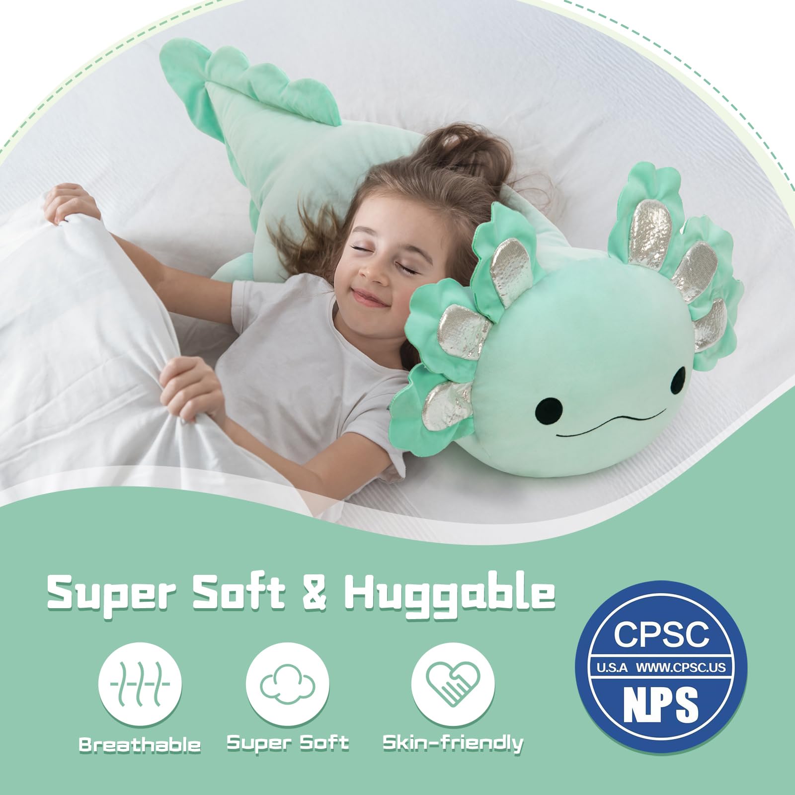BENINY axolotl plush with a playful face inspires imaginative play.