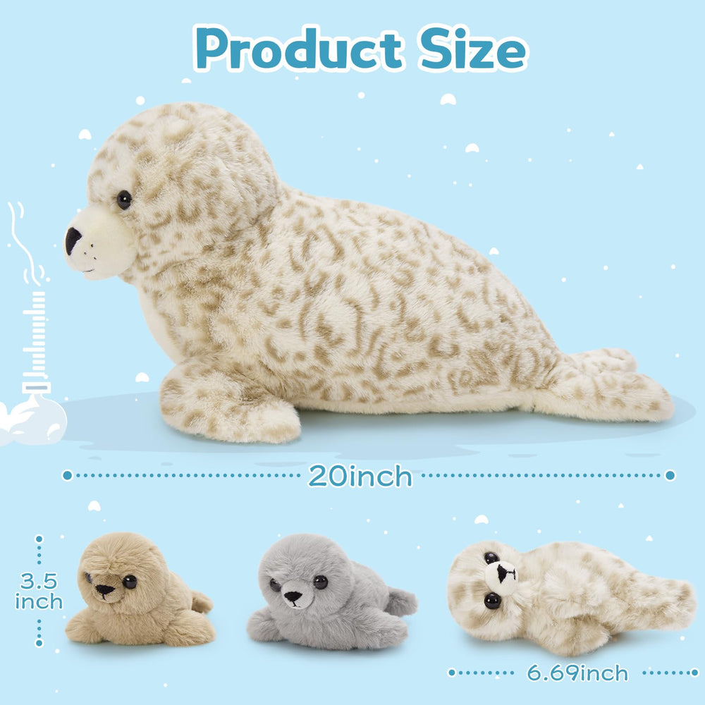 BENINY gift-ready seal plush set, perfect for birthdays or holidays.