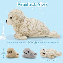 BENINY gift-ready seal plush set, perfect for birthdays or holidays.