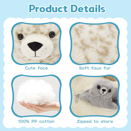 BENINY seal pups inside tummy visible, playful reveal for imaginative learning and pretend play.