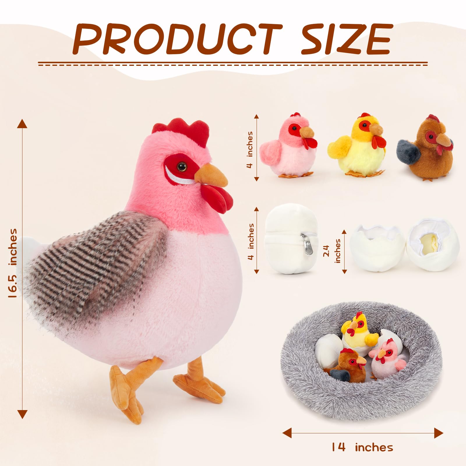 BENINY soft-feathers texture invites touch and comforting hugs during play.