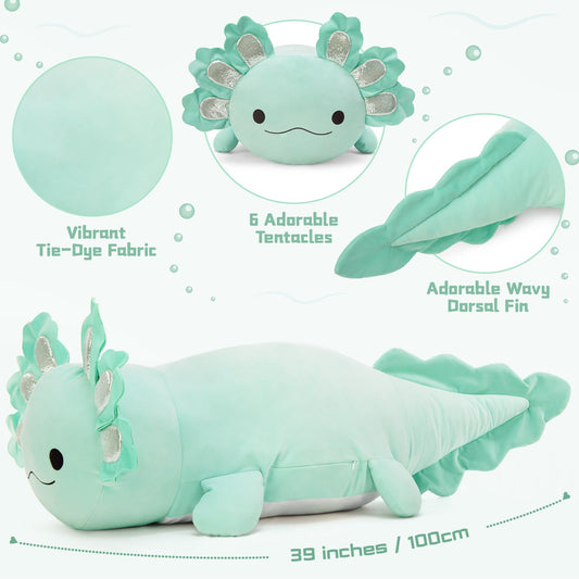 BENINY axolotl plush features soft texture ideal for bedtime cuddles.