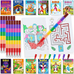 BenLouis 24 Christian mini coloring books with Bible themes to spark creativity.