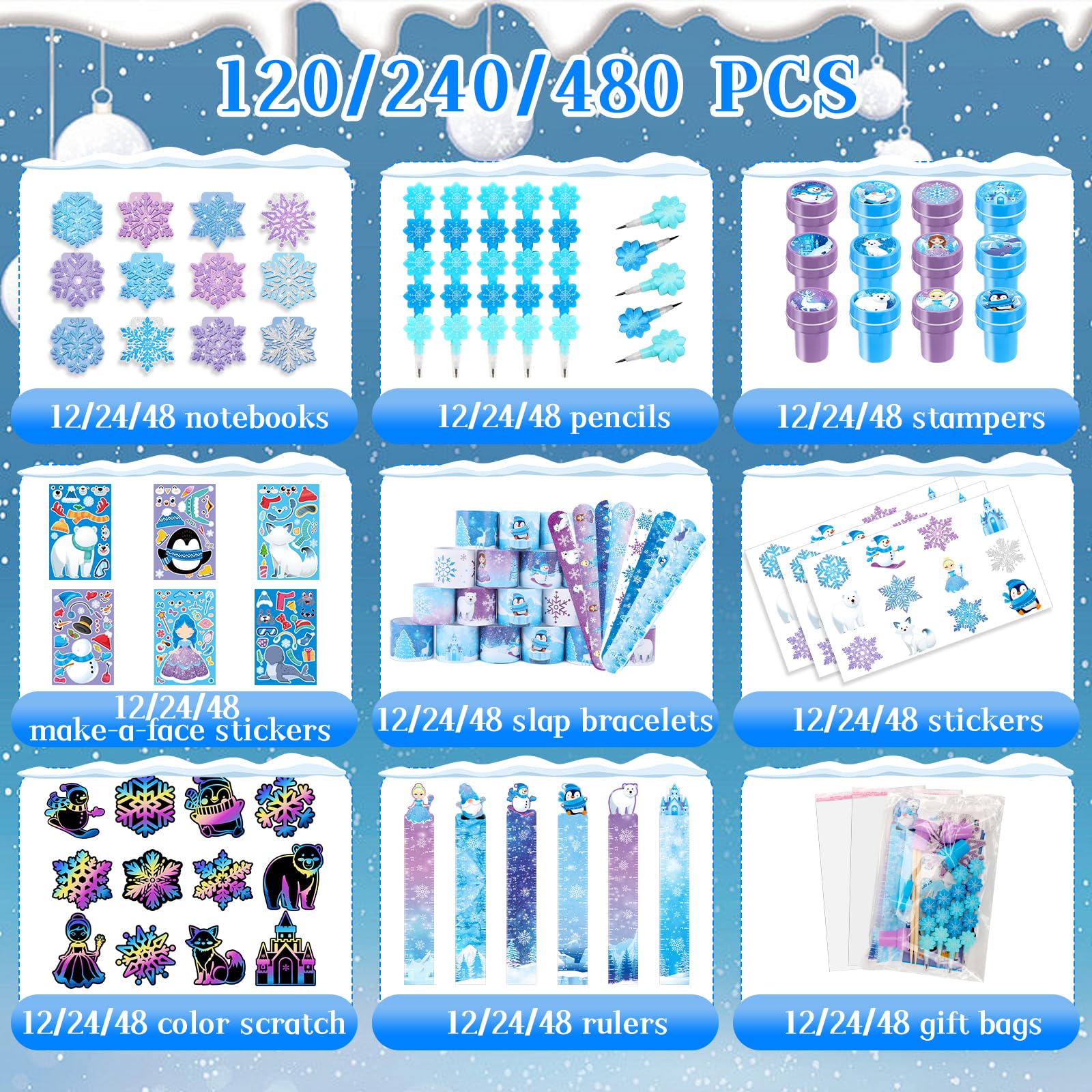 BenLouis frozen pencils with snowflake design for kid-friendly winter activities.