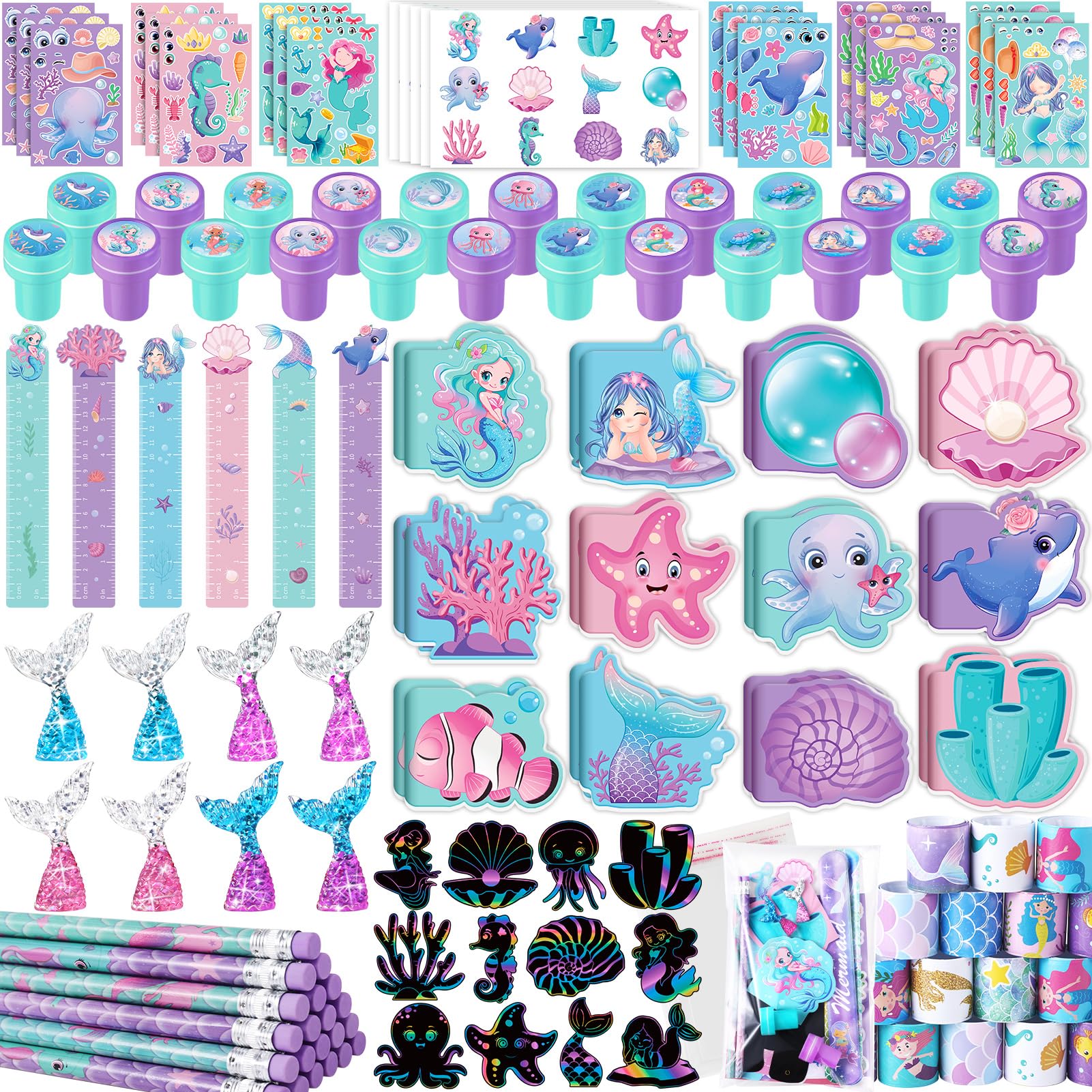 BenLouis Mermaid mini notebooks for kids; ideal for class notes and doodling.