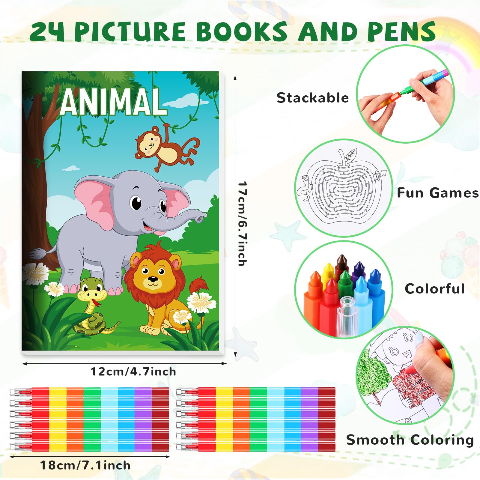 BenLouis mini coloring books with six pages each promote focused creative play.