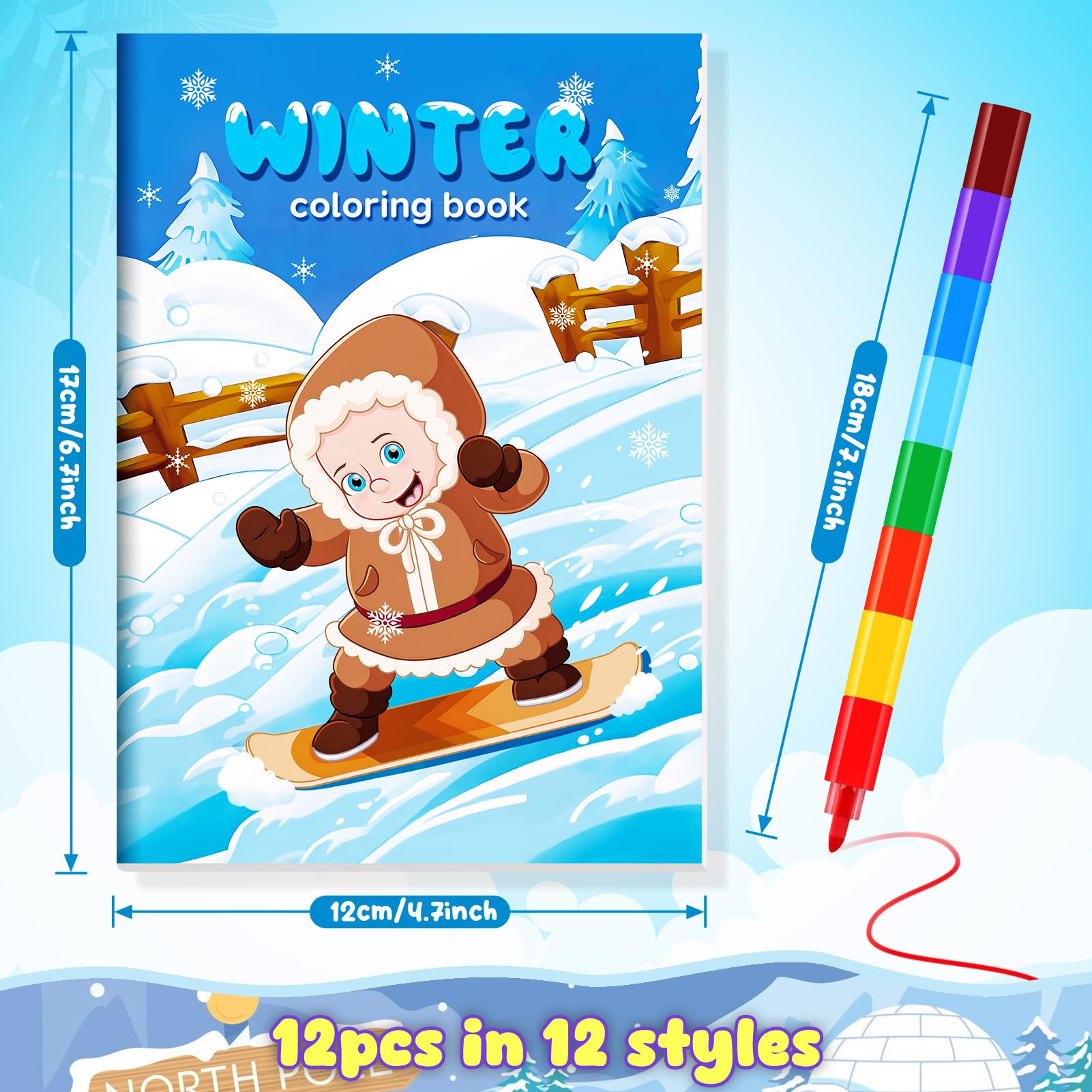 BenLouis stacking crayons with 12 colors for quick color changes