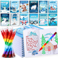 BenLouis winter mini coloring books featuring polar animals for portable coloring fun