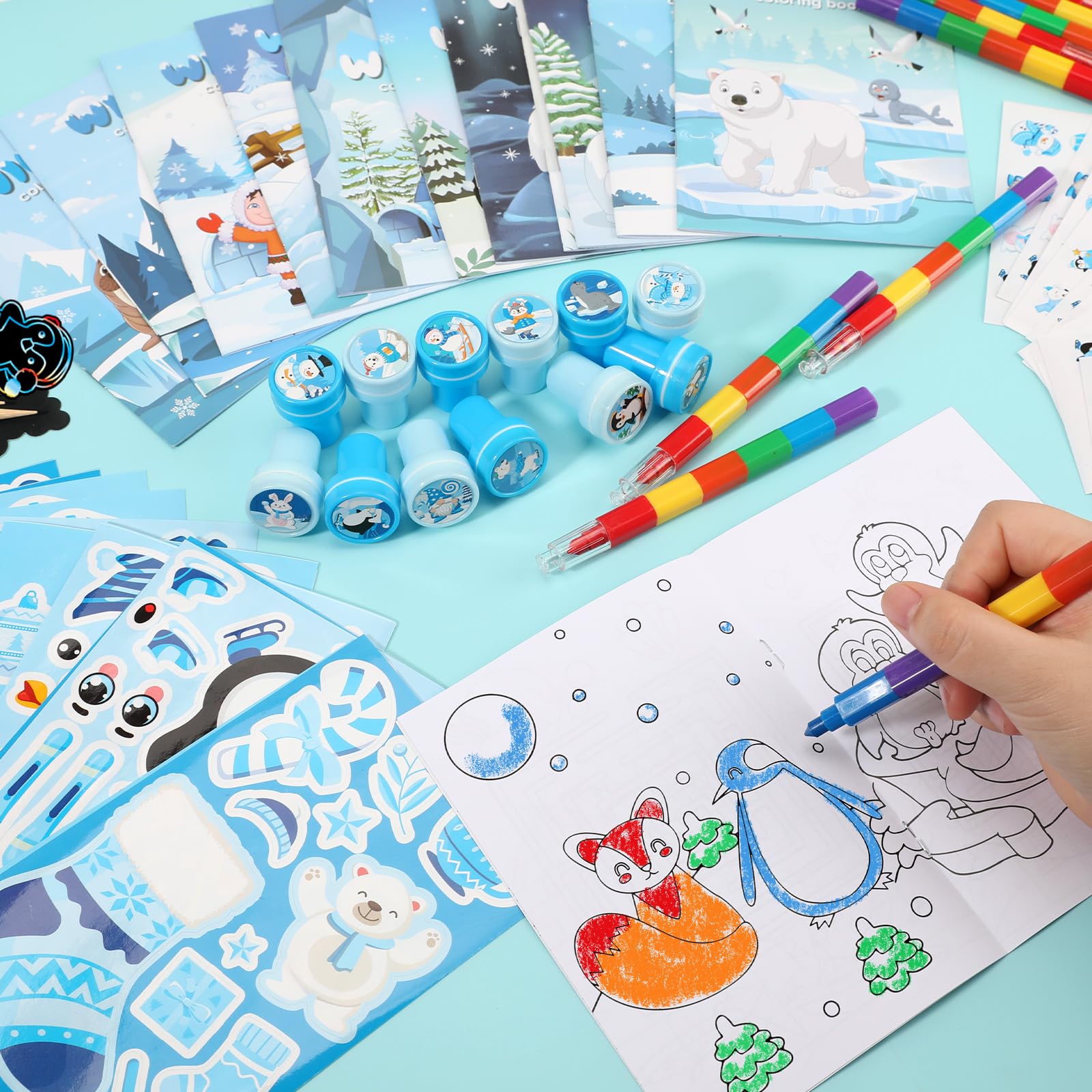 BenLouis winter stampers for clean, mess-free art time.