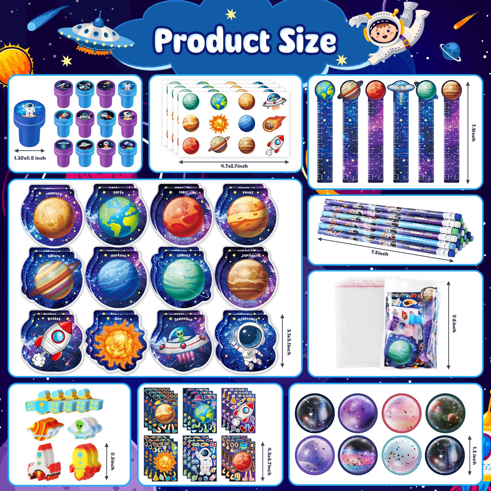 BenLouis space erasers, compact and fun for art and homework.
