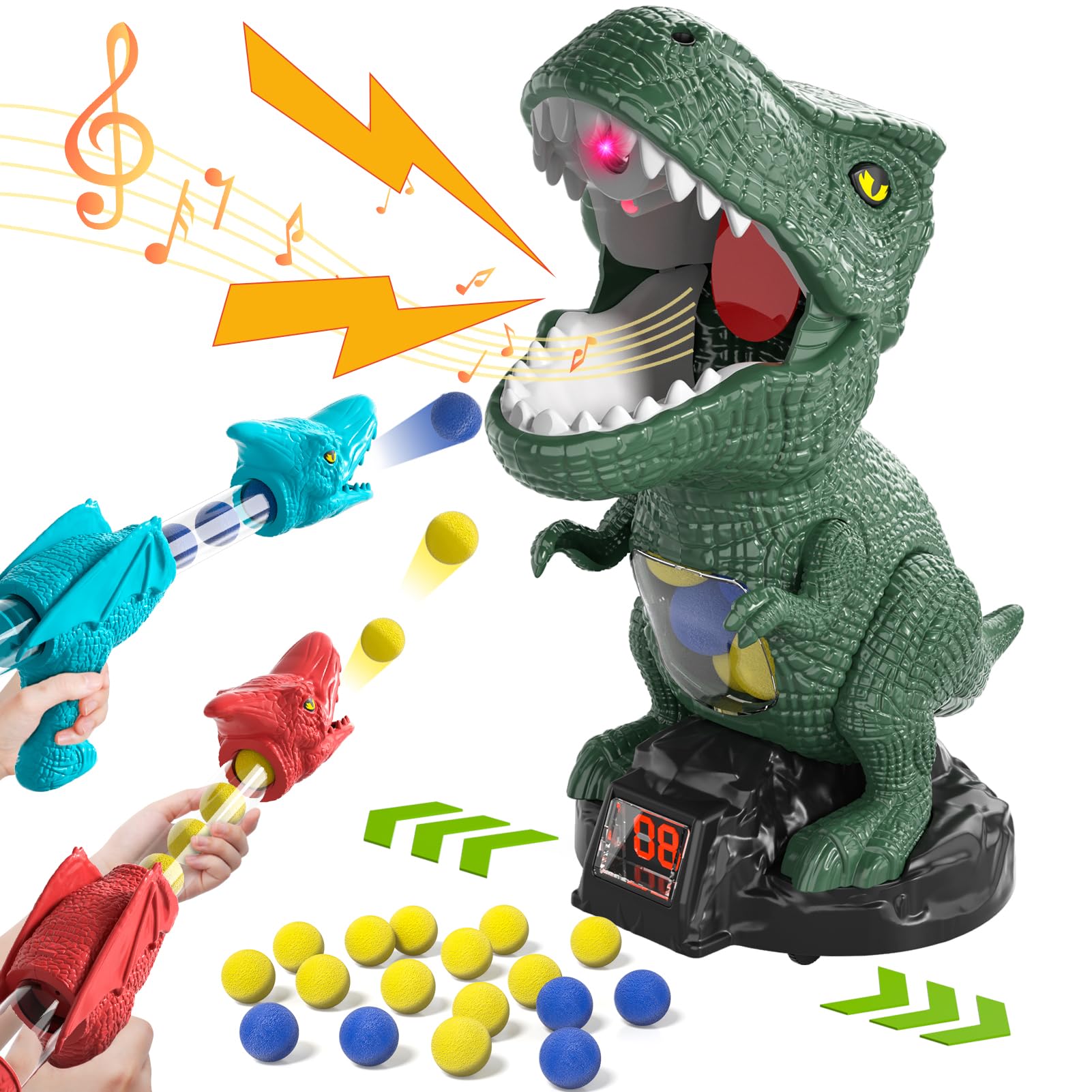 Bennol dinosaur shooting target engages kids in target practice.