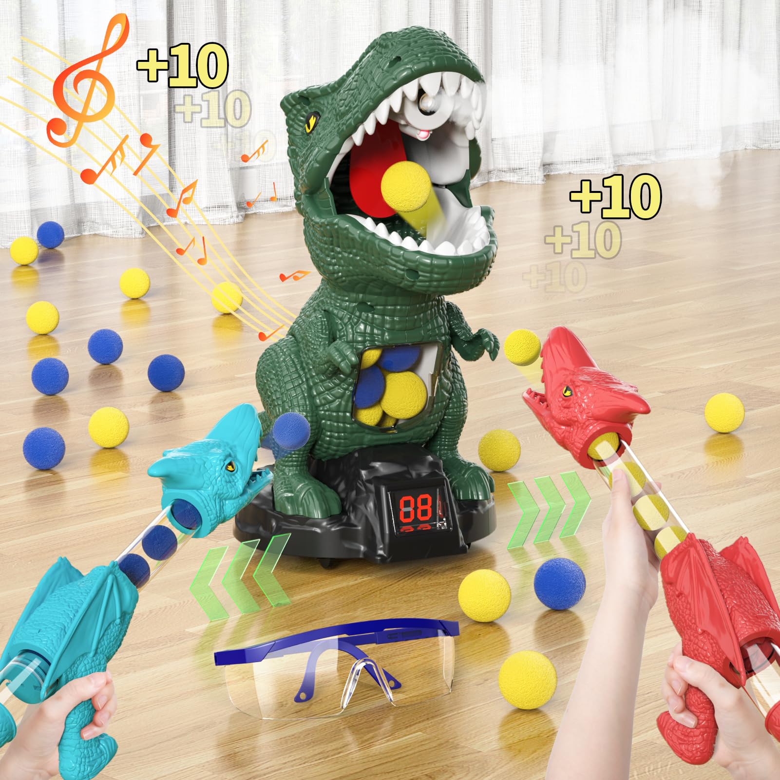 Bennol three-mode dinosaur toy supports varied difficulty levels.