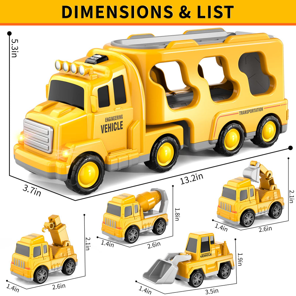 Bennol gift-box packaging presents construction trucks as a thoughtful birthday gift.