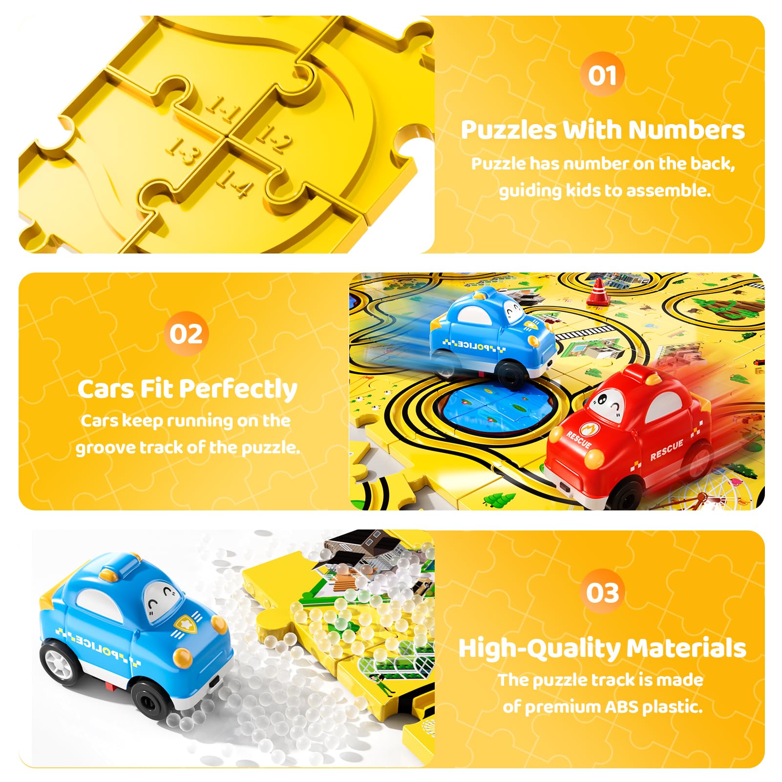 Bennol kids playing track: hands-on construction and imaginative racing.