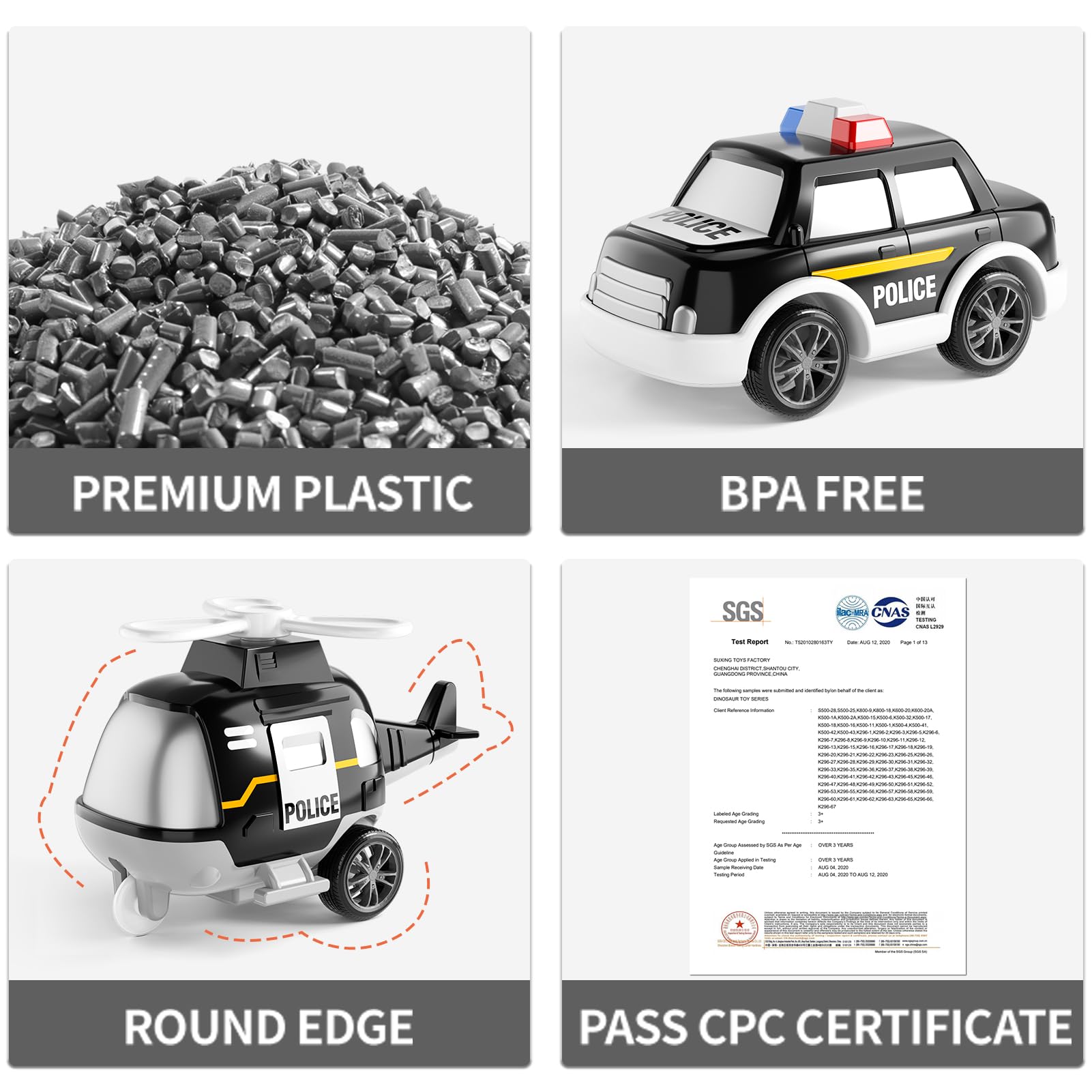 Bennol Police Truck is push-forward friendly for easy mobility.